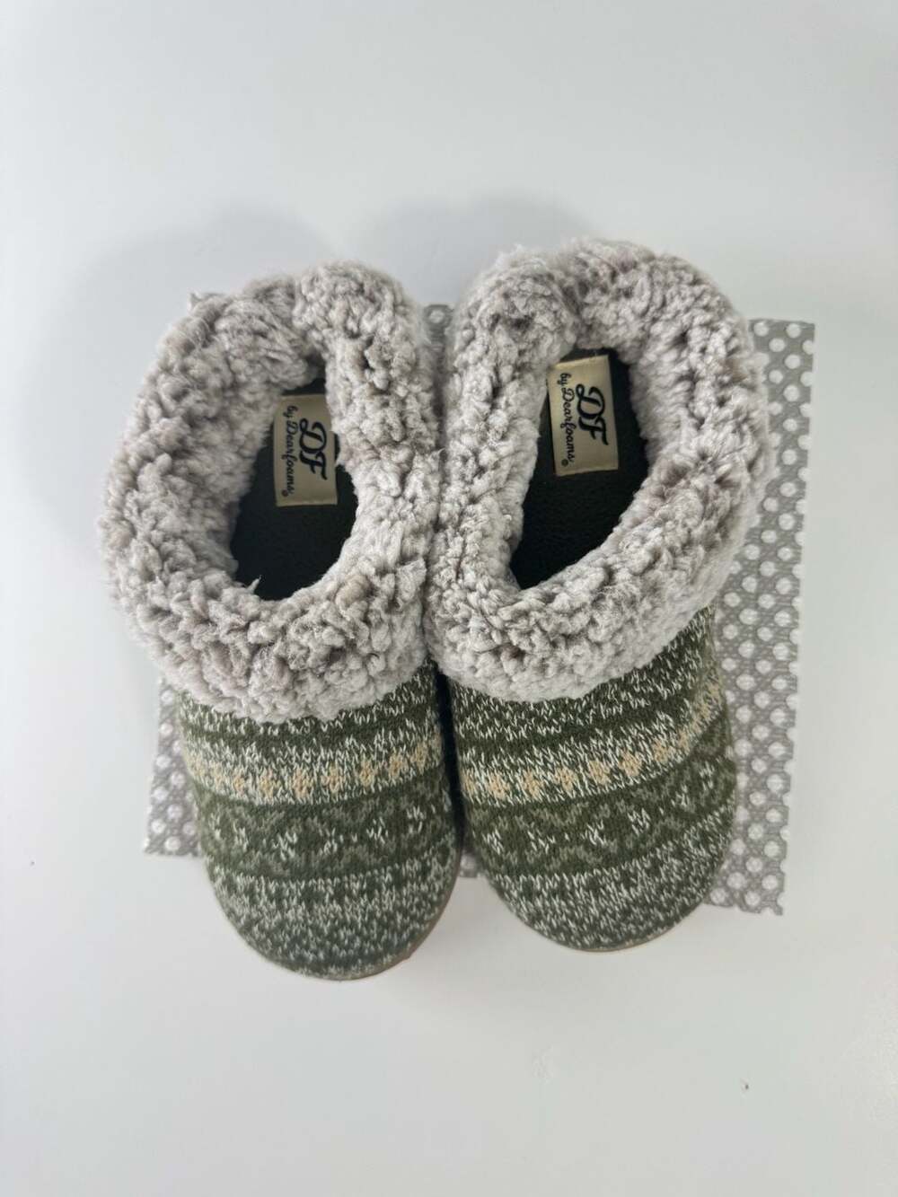 Dearfoams Women's Lara Fair Isle Knit Clog Slippers